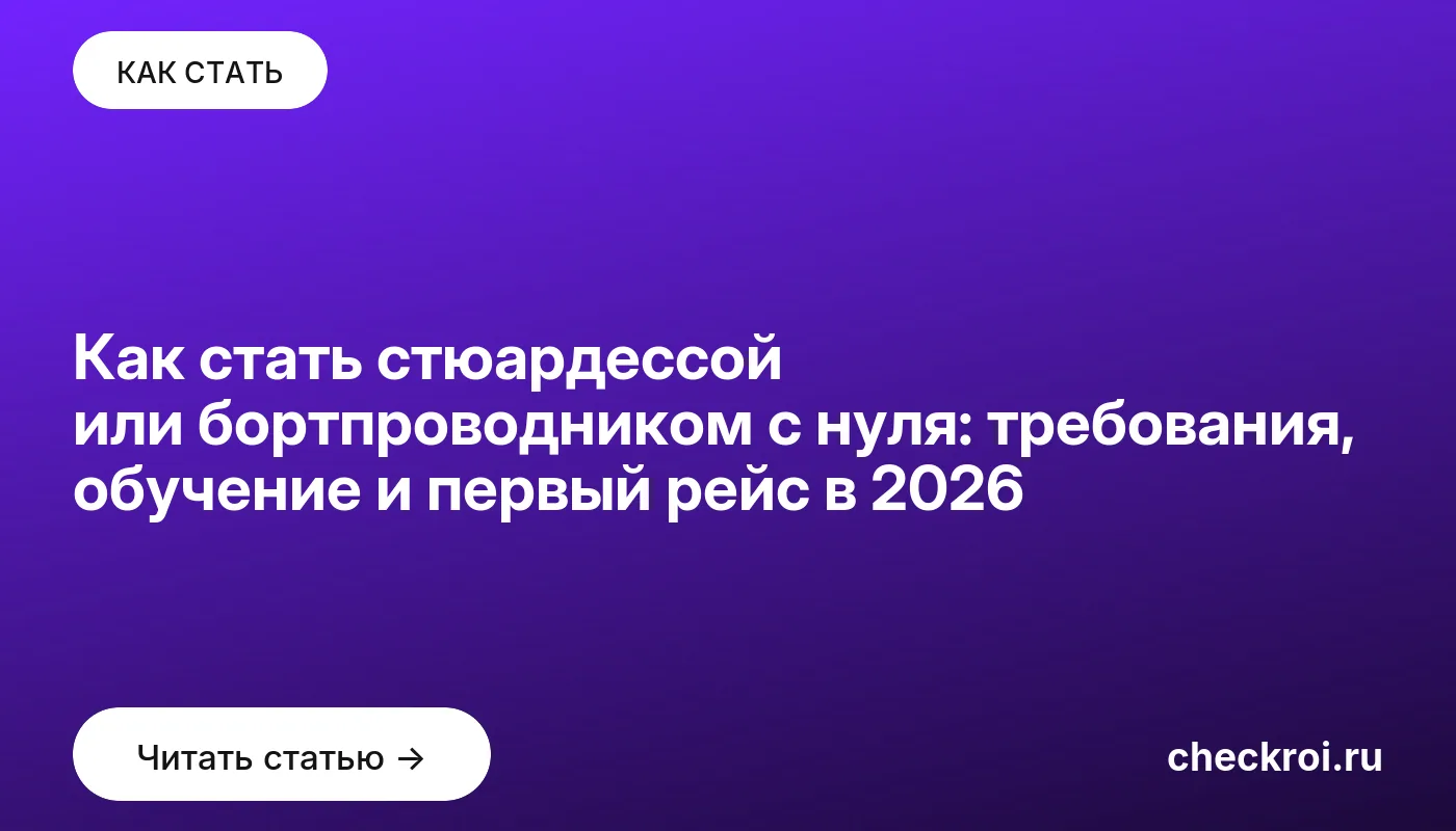 Обложка: Как стать стюардессой или бортпроводником с нуля: требования, обучение и первый рейс в 2026