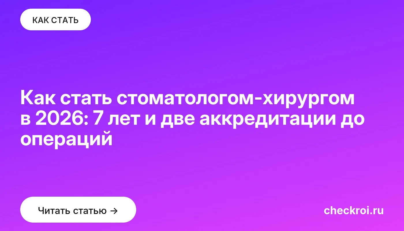 Обложка: Как стать стоматологом хирургом в 2026: 7 лет и две аккредитации до операций