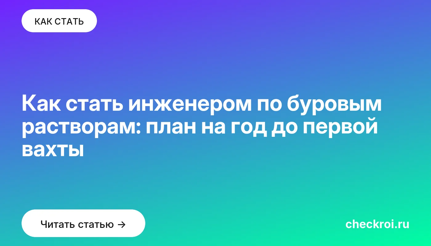 Обложка: Как стать инженером по буровым растворам: план на год до первой вахты
