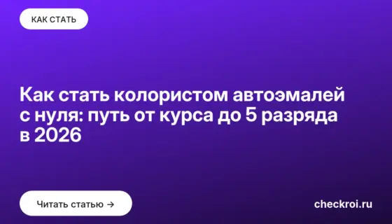 Обложка: Как стать колористом автоэмалей с нуля: путь от курса до 5 разряда в 2026