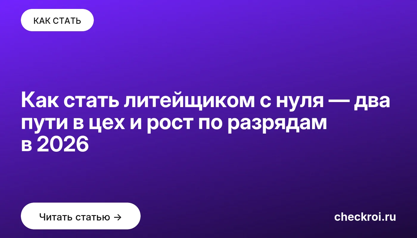 Обложка: Как стать литейщиком с нуля — два пути в цех и рост по разрядам в 2026