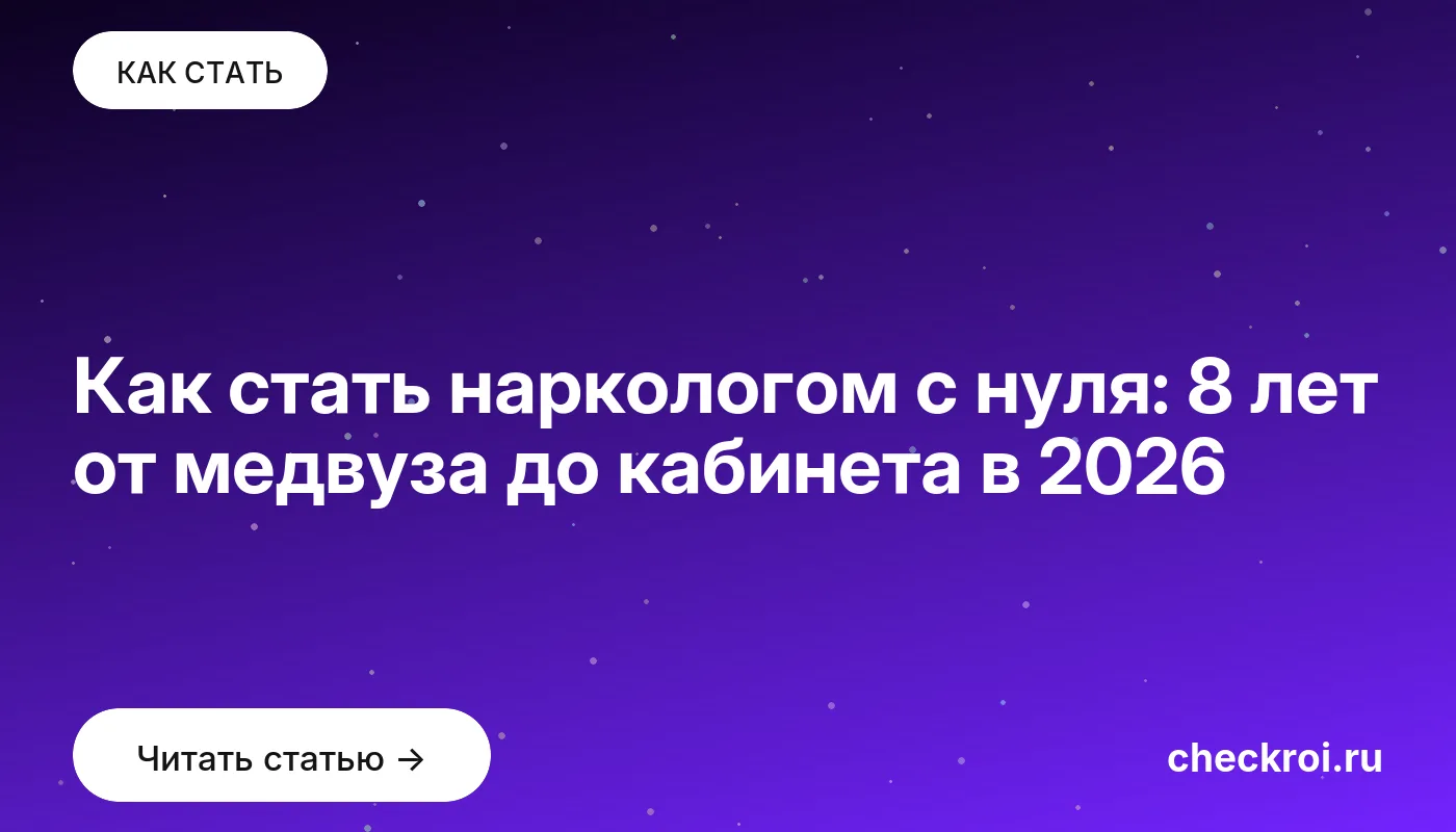 Обложка: Как стать наркологом с нуля: 8 лет от медвуза до кабинета в 2026