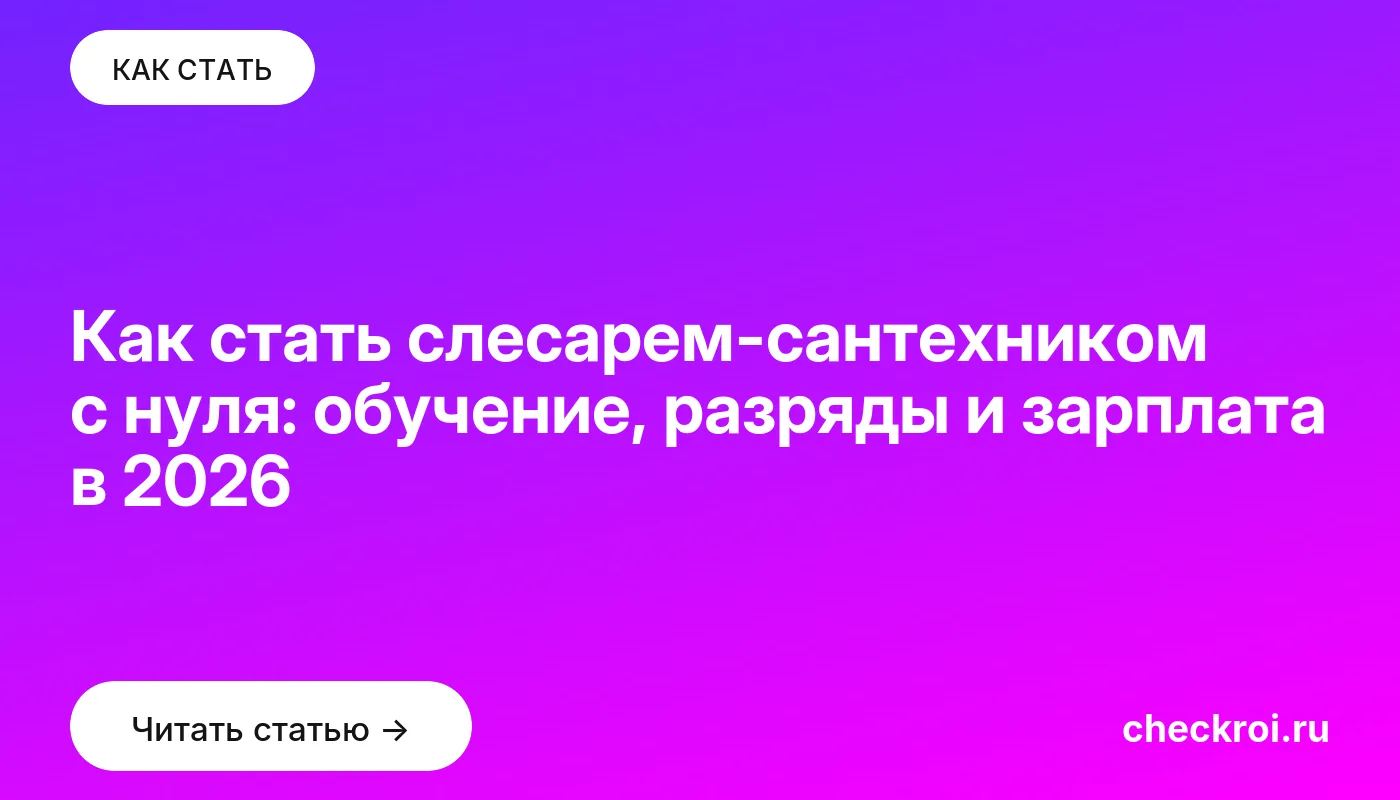 Обложка: Как стать слесарем сантехником с нуля: обучение, разряды и зарплата в 2026