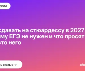 Обложка: Что сдавать на стюардессу в 2027 — почему ЕГЭ не нужен и что просят вместо него