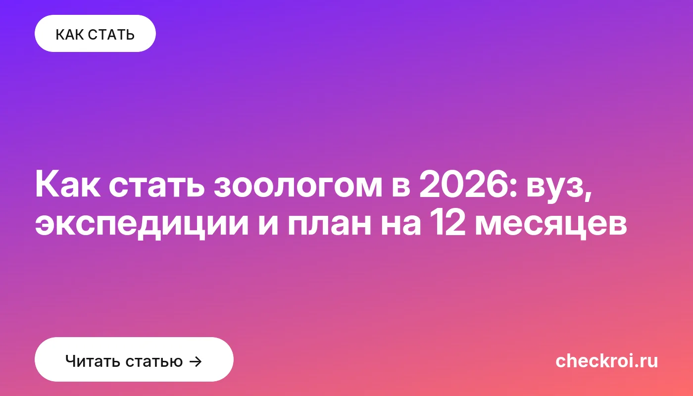 Обложка: Как стать зоологом в 2026: вуз, экспедиции и план на 12 месяцев