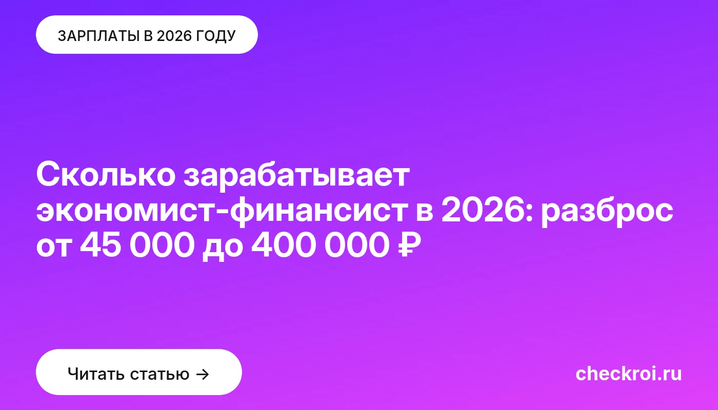 Обложка: Сколько зарабатывает экономист-финансист в 2026: разброс от 45 000 до 400 000 ₽