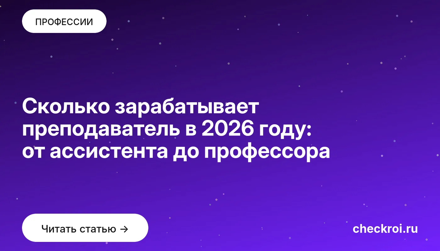 Обложка: Сколько зарабатывает преподаватель в 2026 году: от ассистента до профессора