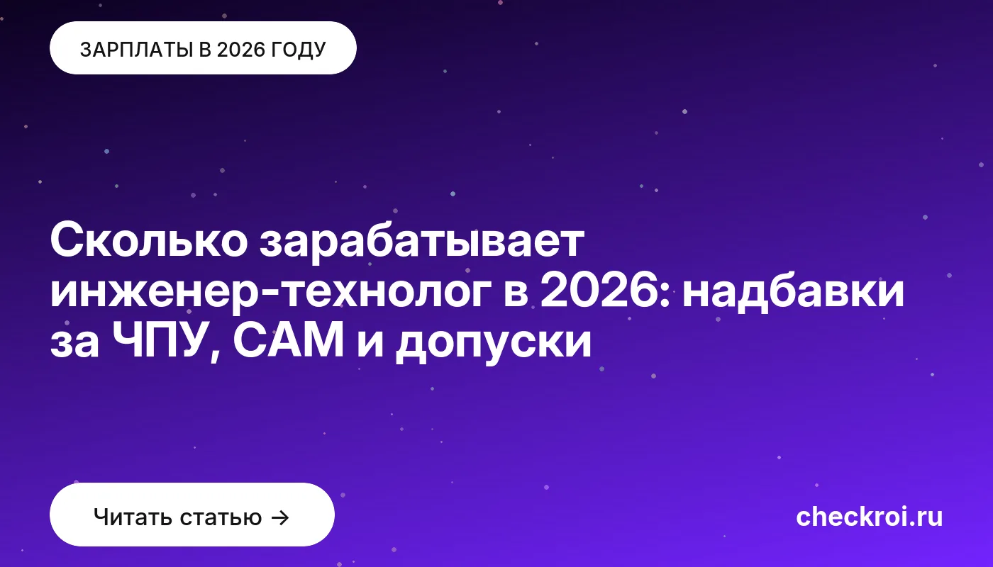 Обложка: Сколько зарабатывает инженер технолог в 2026: надбавки за ЧПУ, CAM и допуски