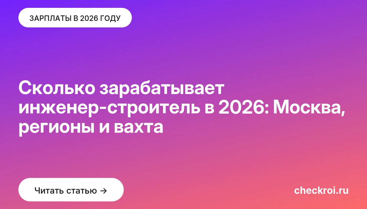 Обложка: Сколько зарабатывает инженер строитель в 2026: Москва, регионы и вахта
