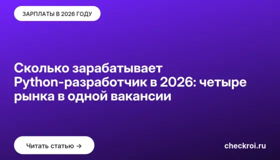 Обложка: Сколько зарабатывает Python разработчик в 2026: четыре рынка в одной вакансии