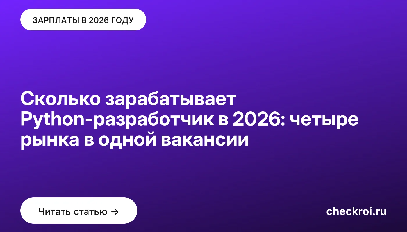 Обложка: Сколько зарабатывает Python разработчик в 2026: четыре рынка в одной вакансии