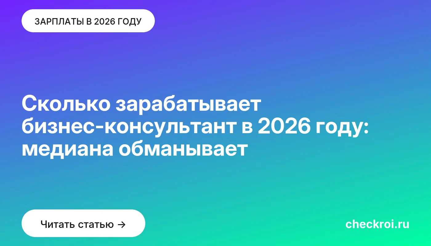 Обложка: Сколько зарабатывает бизнес консультант в 2026 году: медиана обманывает
