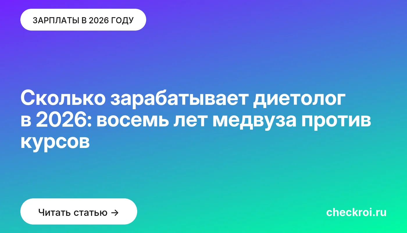 Обложка: Сколько зарабатывает диетолог в 2026: восемь лет медвуза против курсов