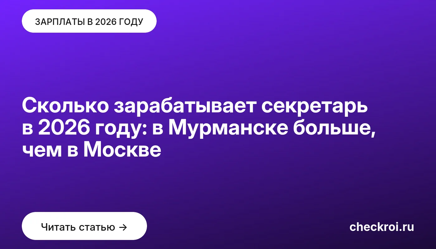 Обложка: Сколько зарабатывает секретарь в 2026 году: в Мурманске больше, чем в Москве