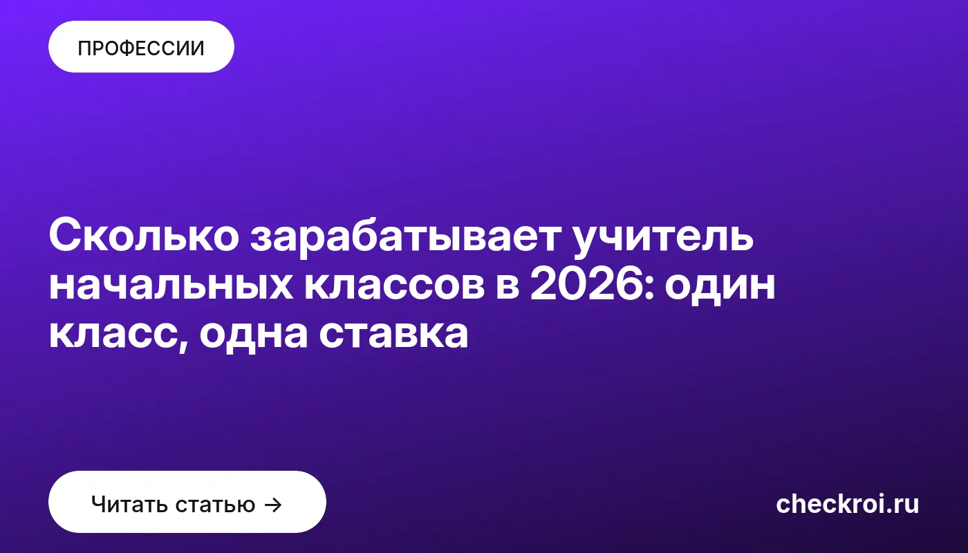 Обложка: Сколько зарабатывает учитель начальных классов в 2026: один класс, одна ставка