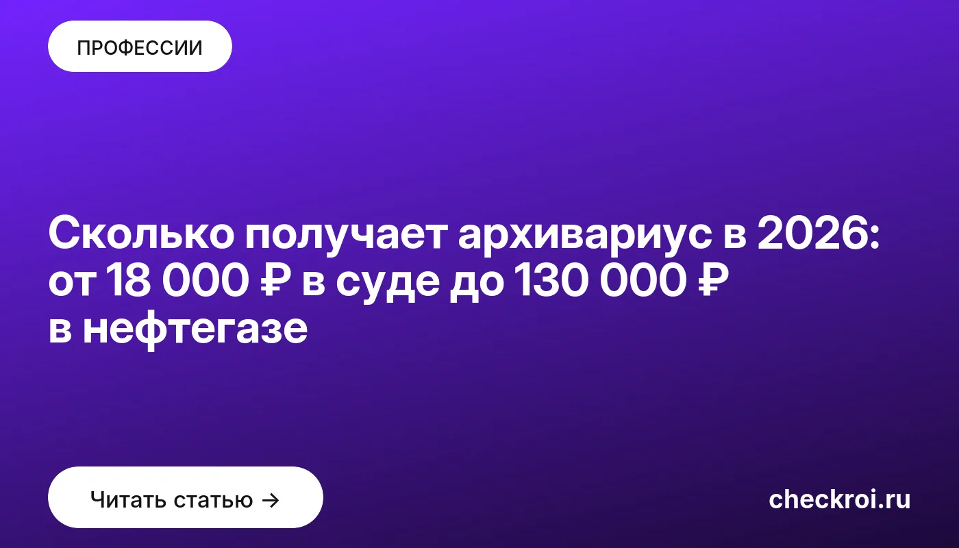 Обложка: Сколько получает архивариус в 2026: от 18 000 ₽ в суде до 130 000 ₽ в нефтегазе