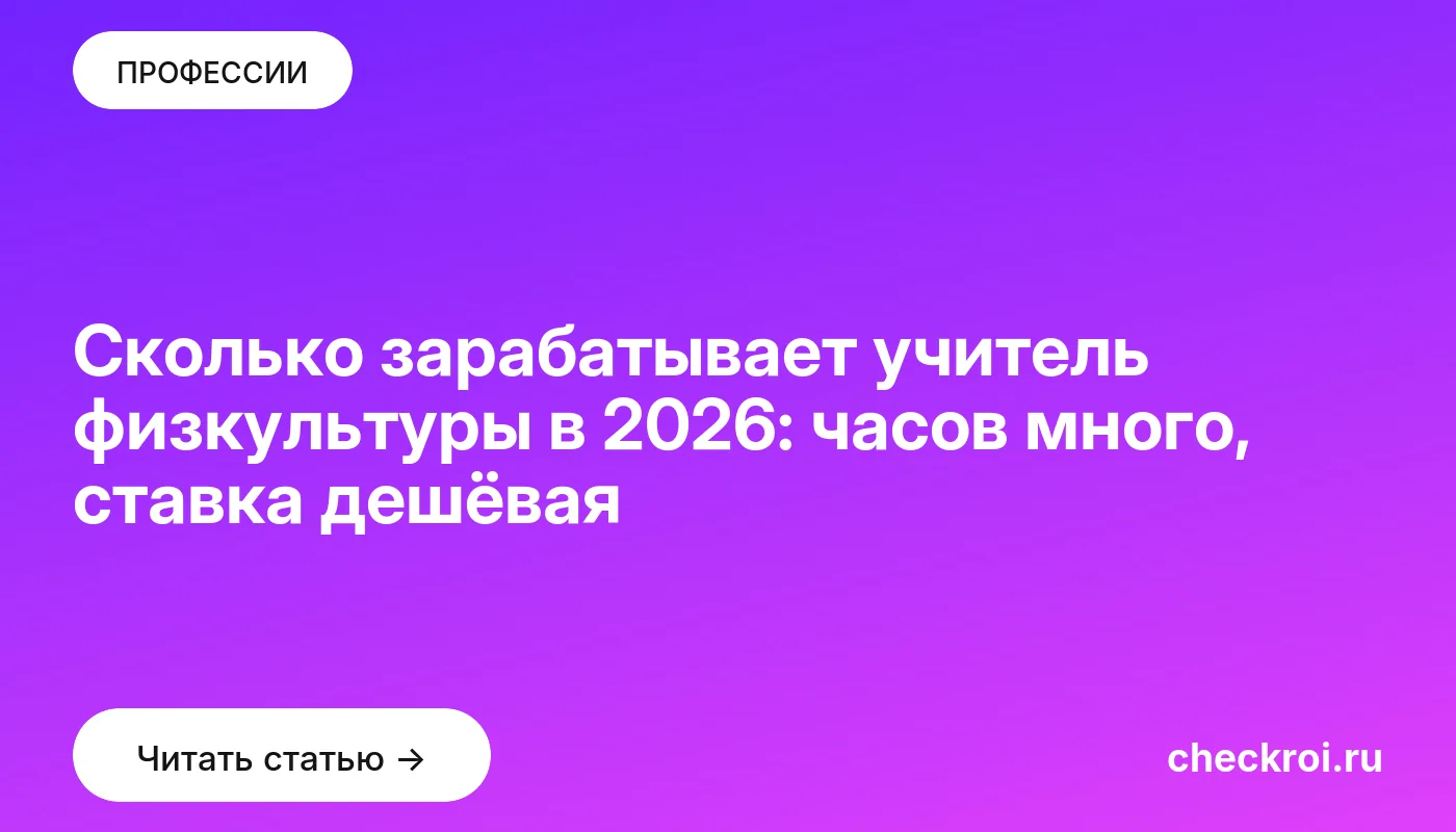 Обложка: Сколько зарабатывает учитель физкультуры в 2026: часов много, ставка дешёвая