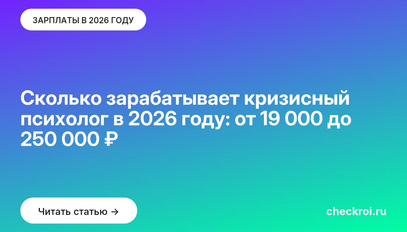 Обложка: Сколько зарабатывает кризисный психолог в 2026 году: от 19 000 до 250 000 ₽