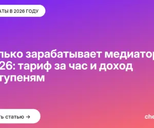Обложка: Сколько зарабатывает медиатор в 2026: тариф за час и доход по ступеням