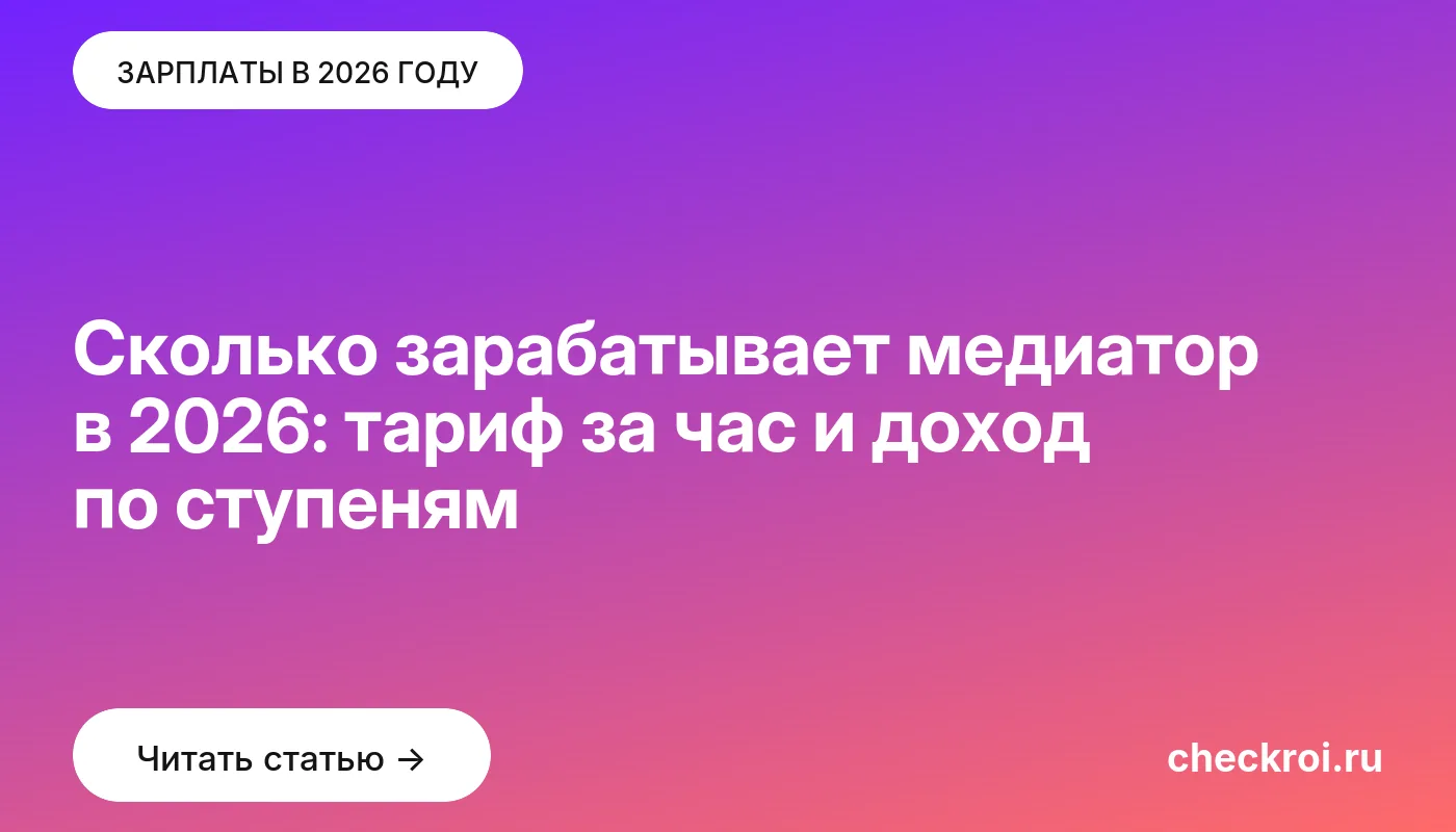 Обложка: Сколько зарабатывает медиатор в 2026: тариф за час и доход по ступеням