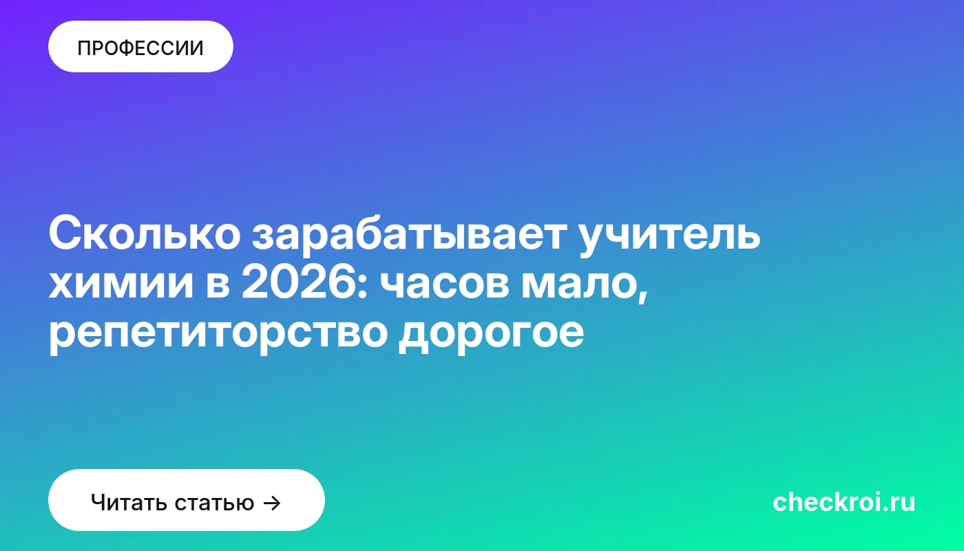 Обложка: Сколько зарабатывает учитель химии в 2026: часов мало, репетиторство дорогое