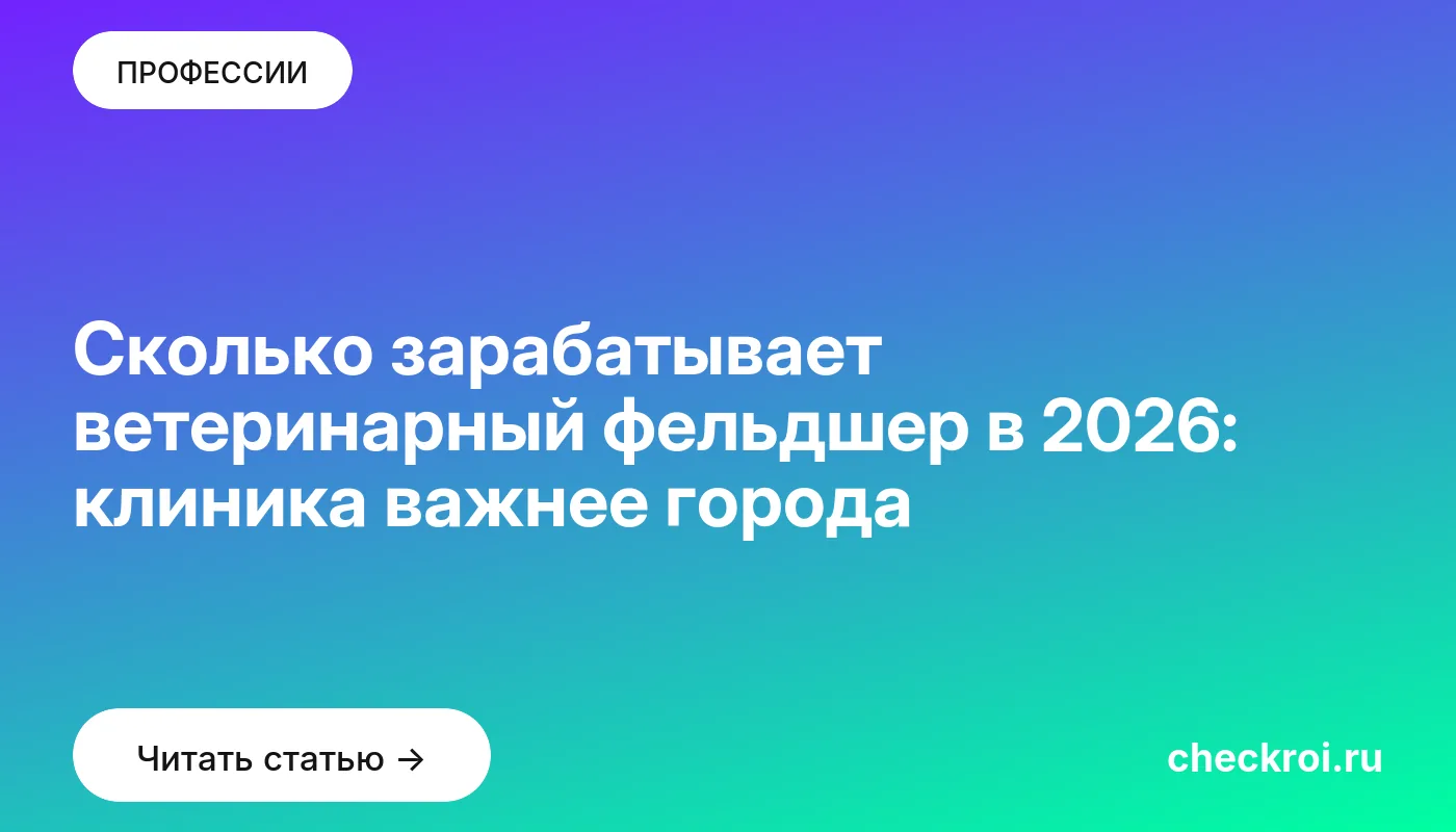 Обложка: Сколько зарабатывает ветеринарный фельдшер в 2026: клиника важнее города