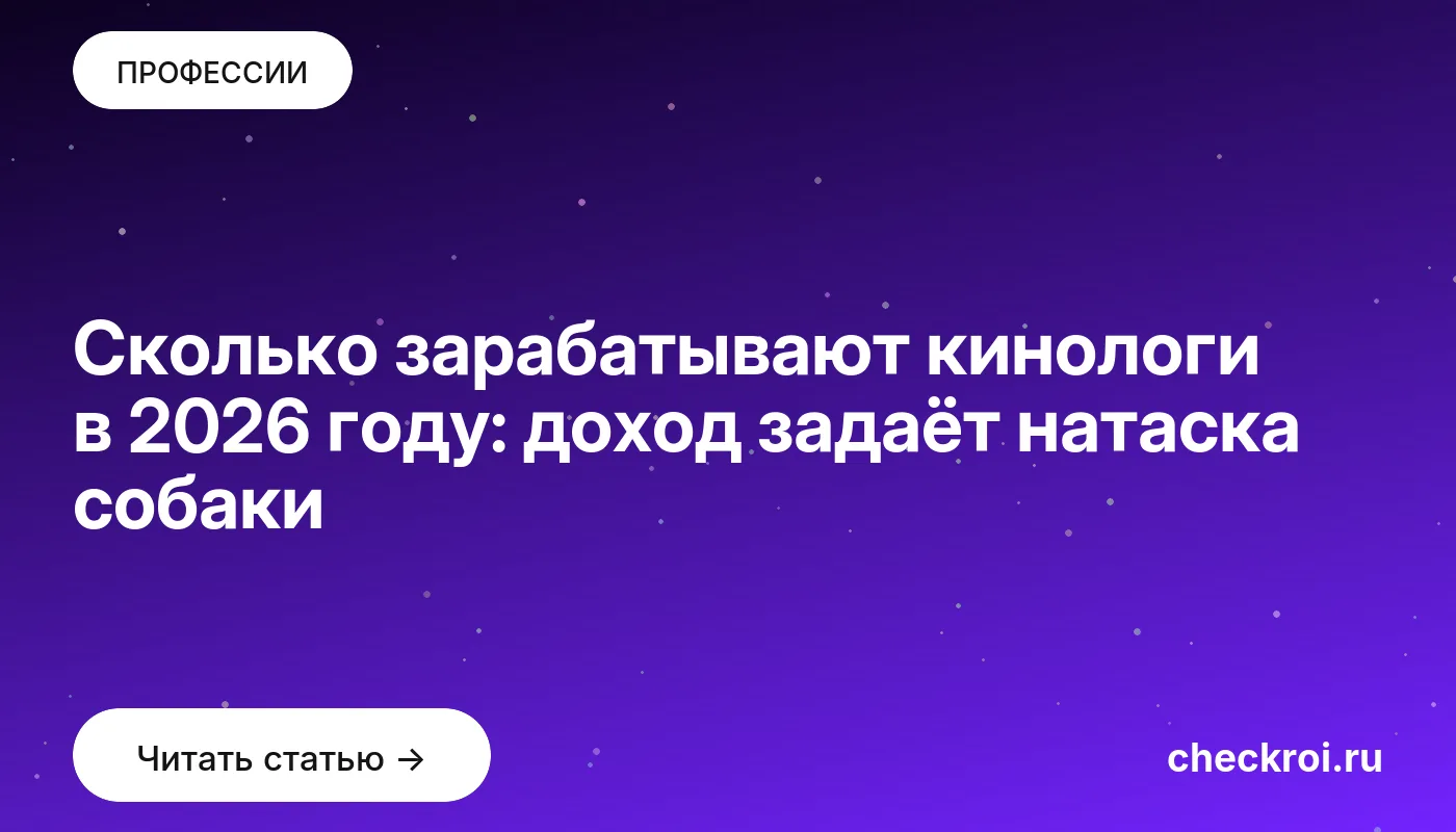 Обложка: Сколько зарабатывают кинологи в 2026 году: доход задаёт натаска собаки