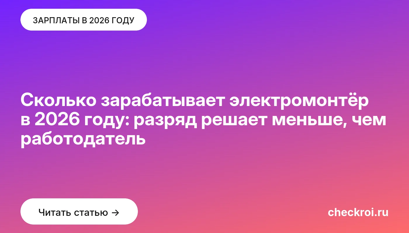 Обложка: Сколько зарабатывает электромонтёр в 2026 году: разряд решает меньше, чем работодатель