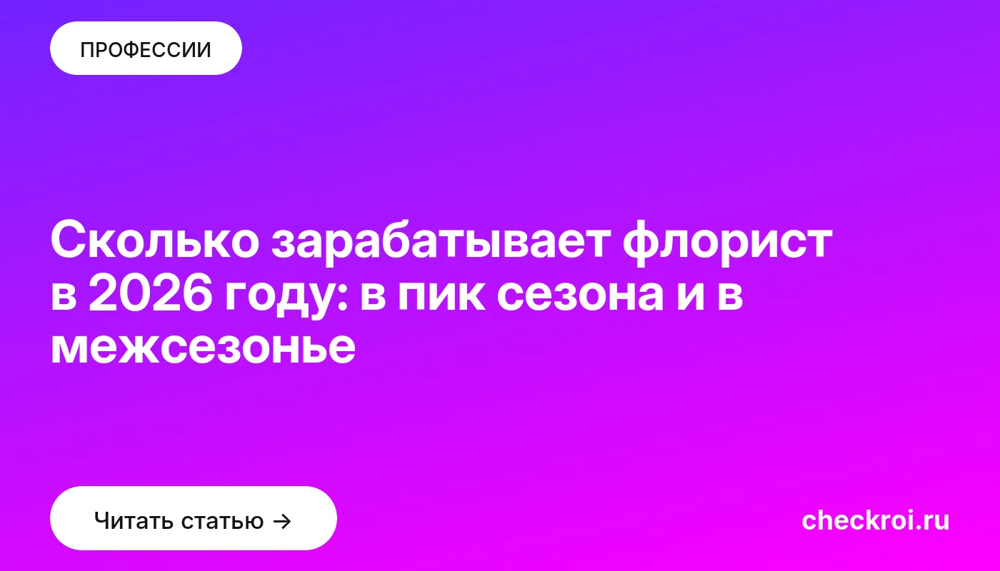 Обложка: Сколько зарабатывает флорист в 2026 году: в пик сезона и в межсезонье