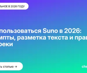 Обложка: Как пользоваться Suno в 2026: промпты, разметка текста и права на треки