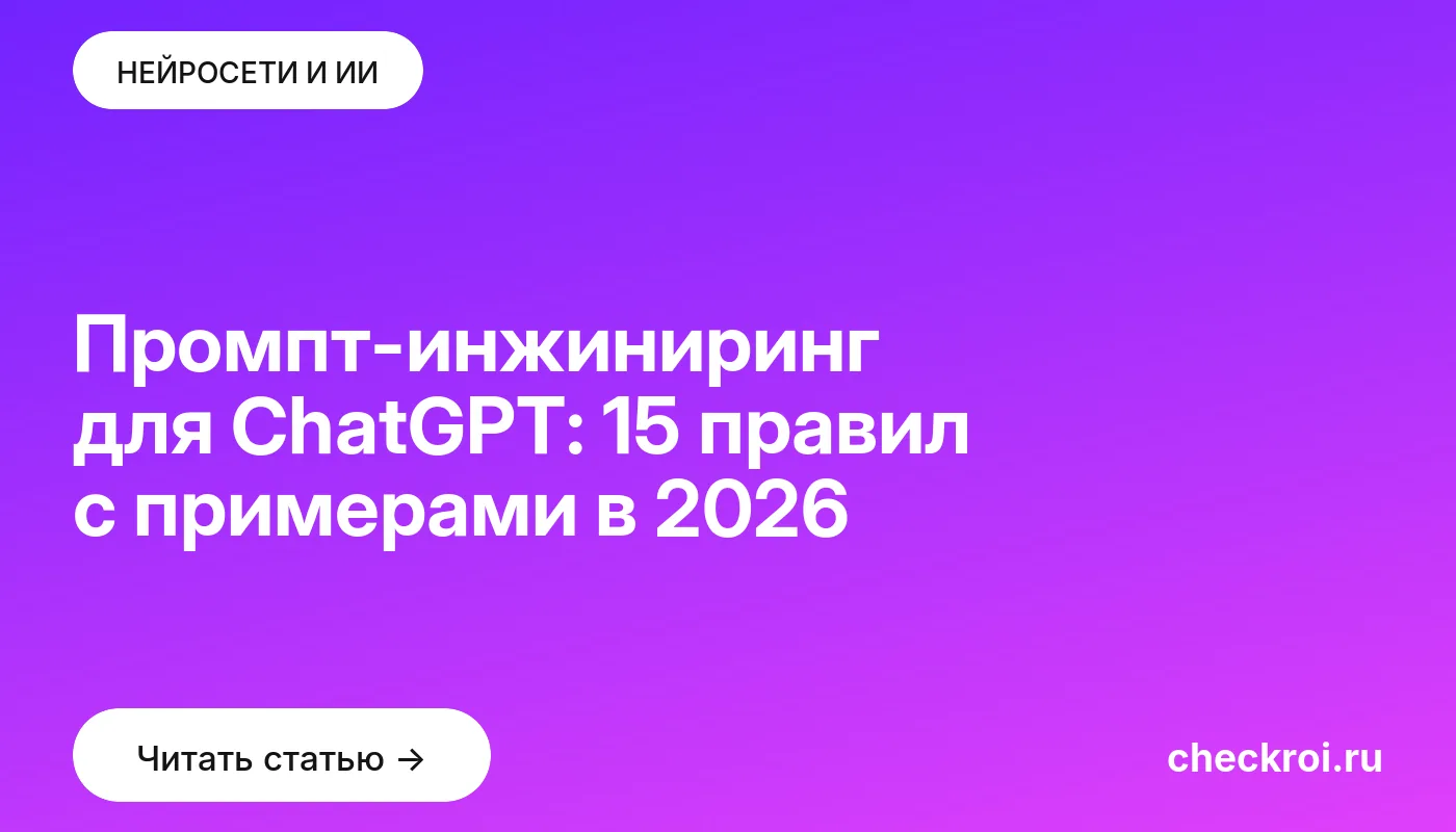 Обложка: Промпт-инжиниринг для ChatGPT: 15 правил с примерами в 2026