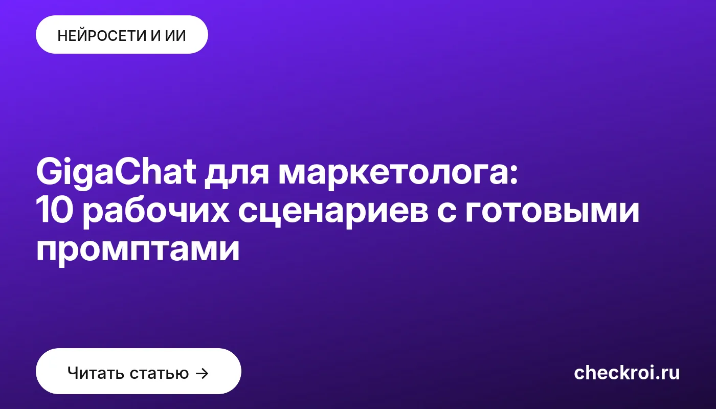 Обложка: GigaChat для маркетолога: 10 рабочих сценариев с готовыми промптами