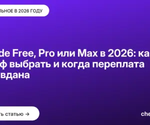Обложка: Claude Free, Pro или Max в 2026: какой тариф выбрать и когда переплата оправдана