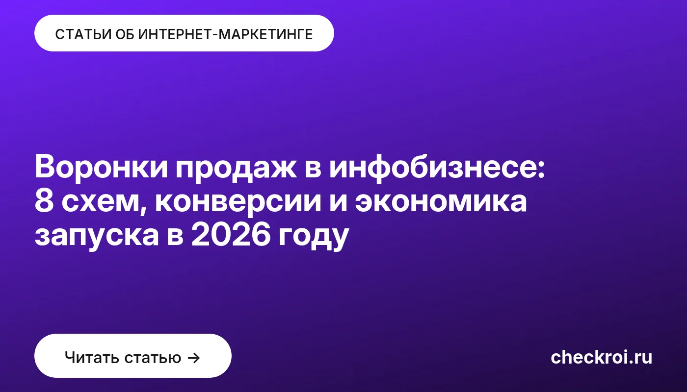 Обложка: Воронки продаж в инфобизнесе: 8 схем, конверсии и экономика запуска в 2026 году