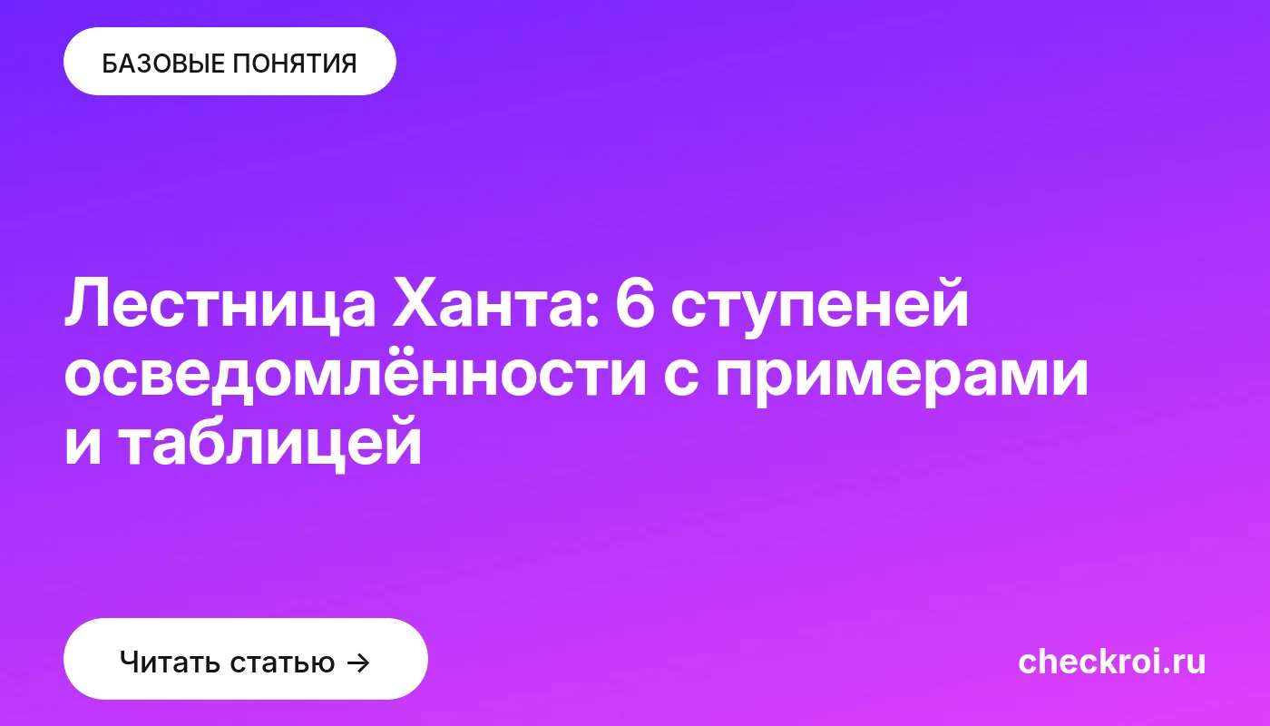 Обложка: Лестница Ханта: 6 ступеней осведомлённости с примерами и таблицей