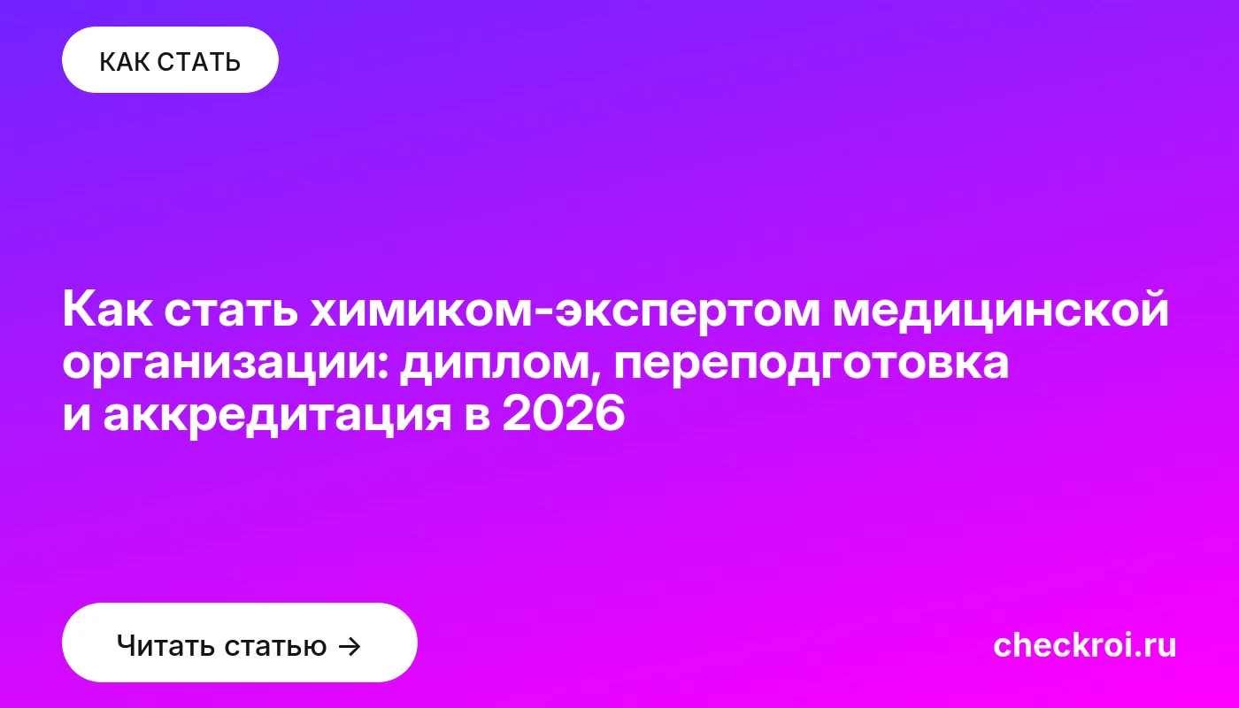 Обложка: Как стать химиком-экспертом медицинской организации: диплом, переподготовка и аккредитация в 2026