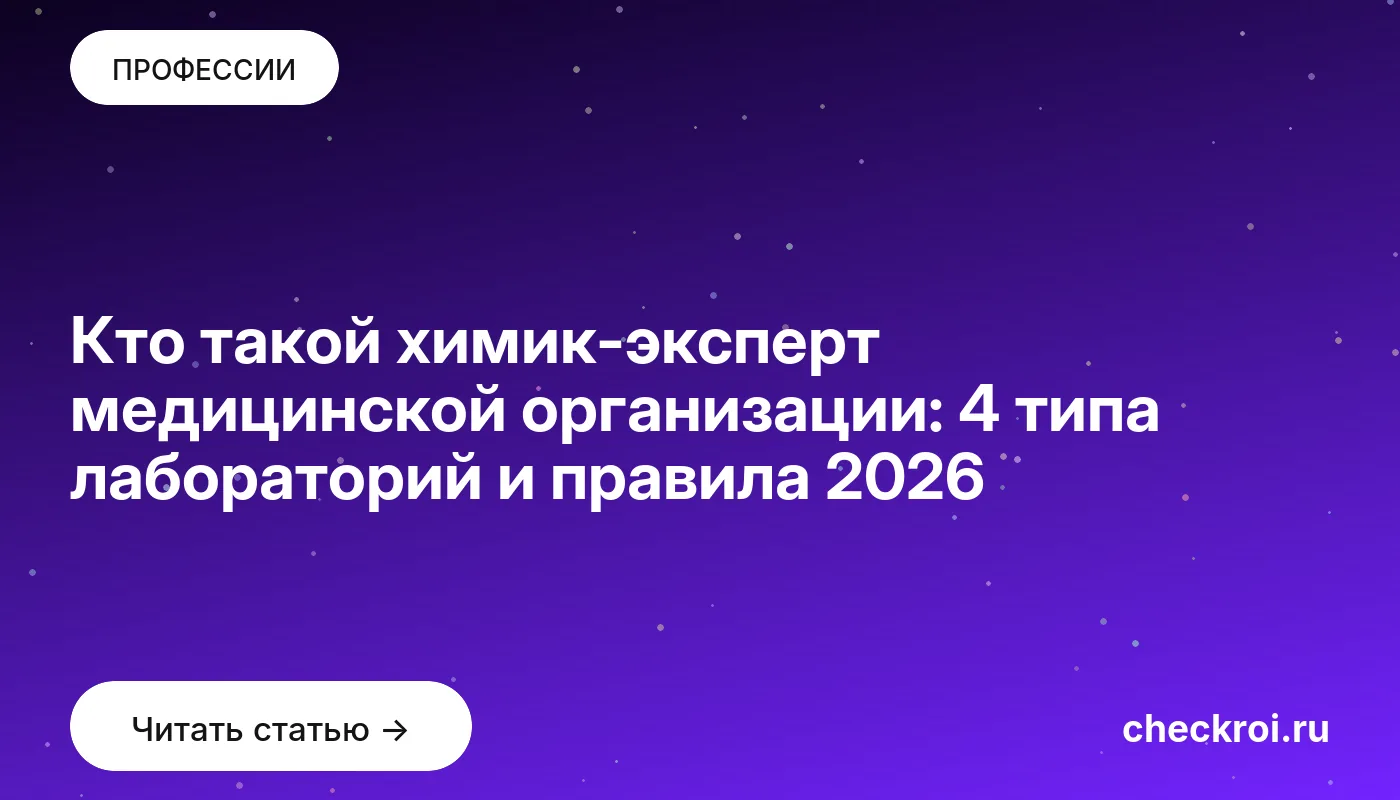 Обложка: Кто такой химик-эксперт медицинской организации: 4 типа лабораторий и правила 2026