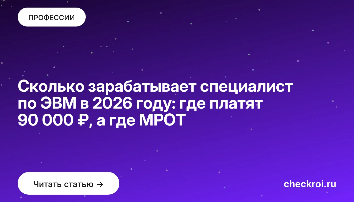 Обложка: Сколько зарабатывает специалист по ЭВМ в 2026 году: где платят 90 000 ₽, а где МРОТ