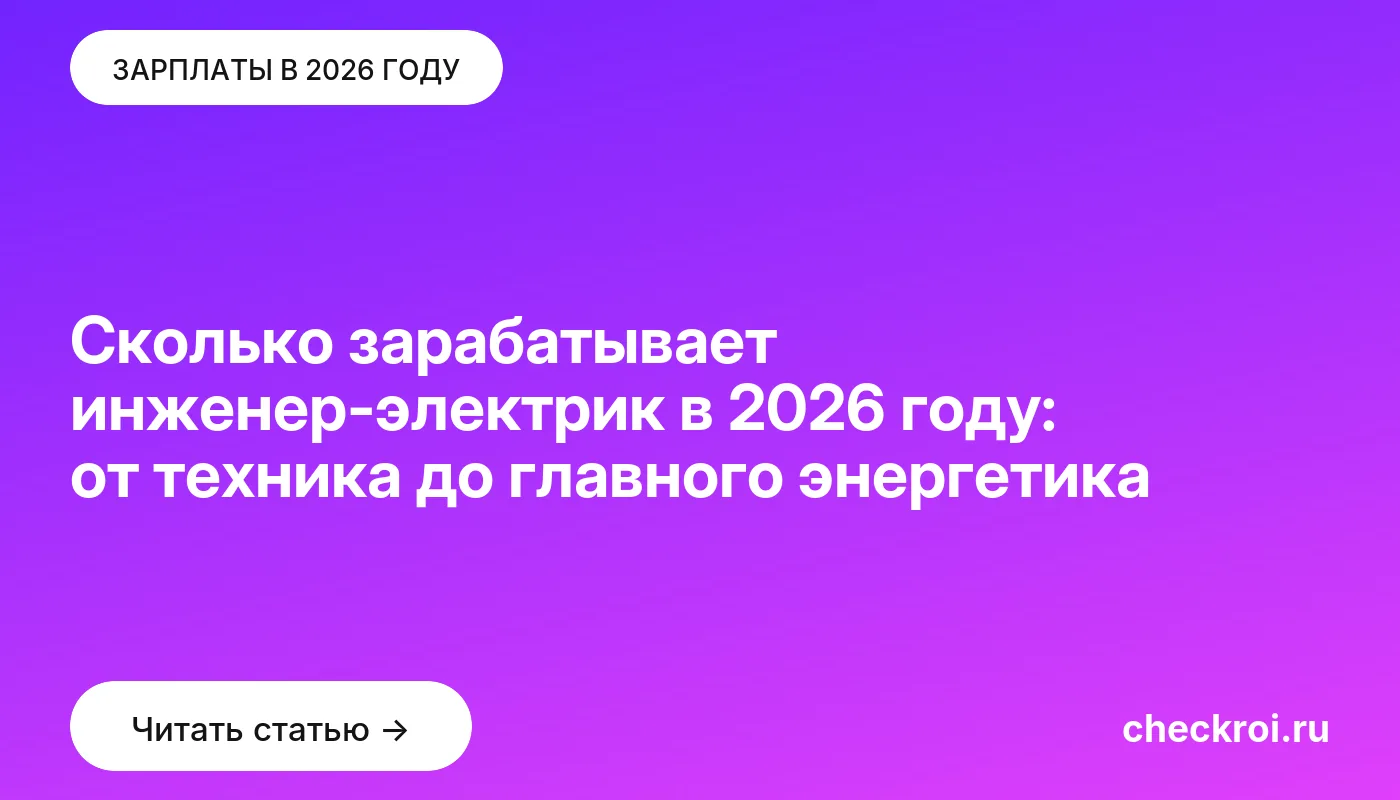 Статья: Сколько зарабатывает инженер-электрик в 2026 году: от техника до главного энергетика Обложка: Сколько зарабатывает инженер-электрик в 2026 году: от техника до главного энергетика