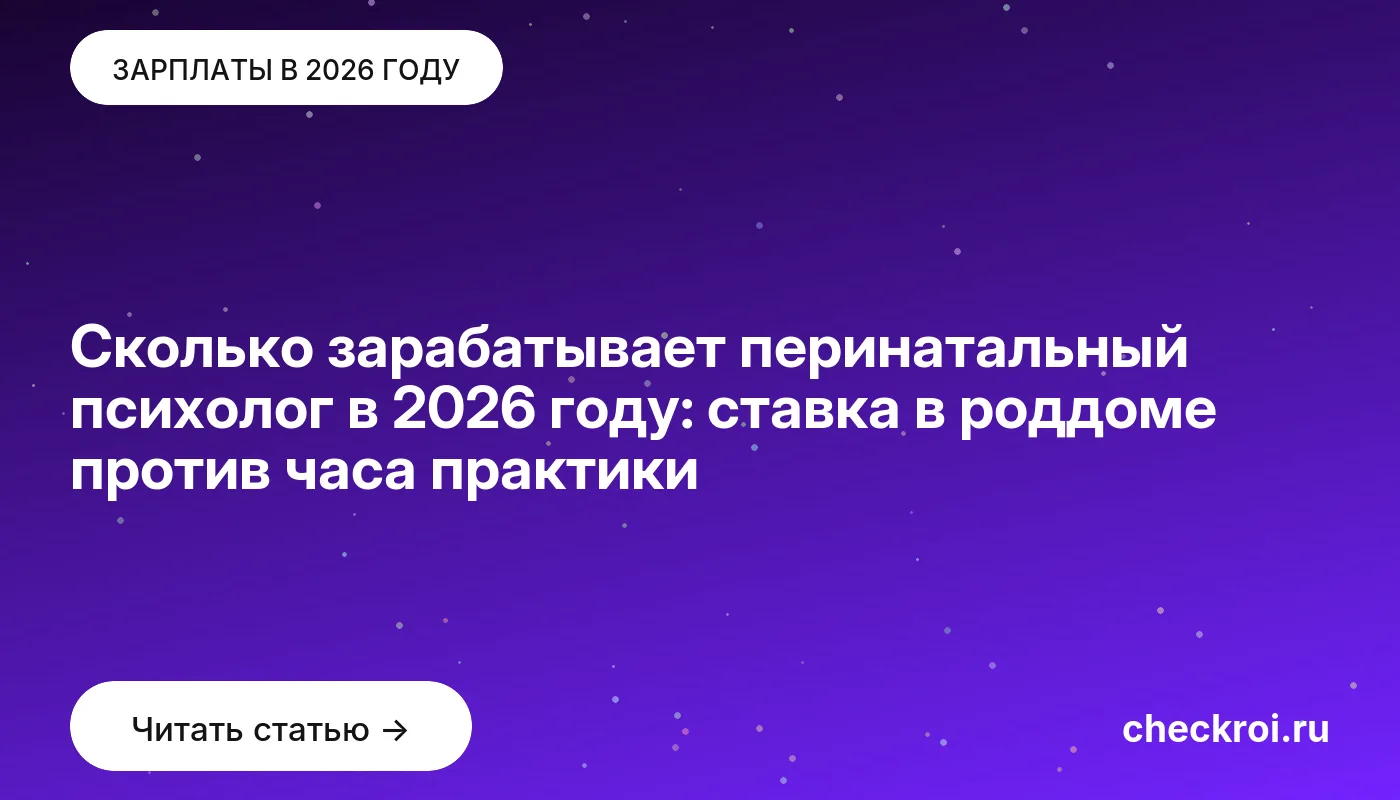 Статья: Сколько зарабатывает перинатальный психолог в 2026 году: ставка в роддоме против часа практики Обложка: Сколько зарабатывает перинатальный психолог в 2026 году: ставка в роддоме против часа практики