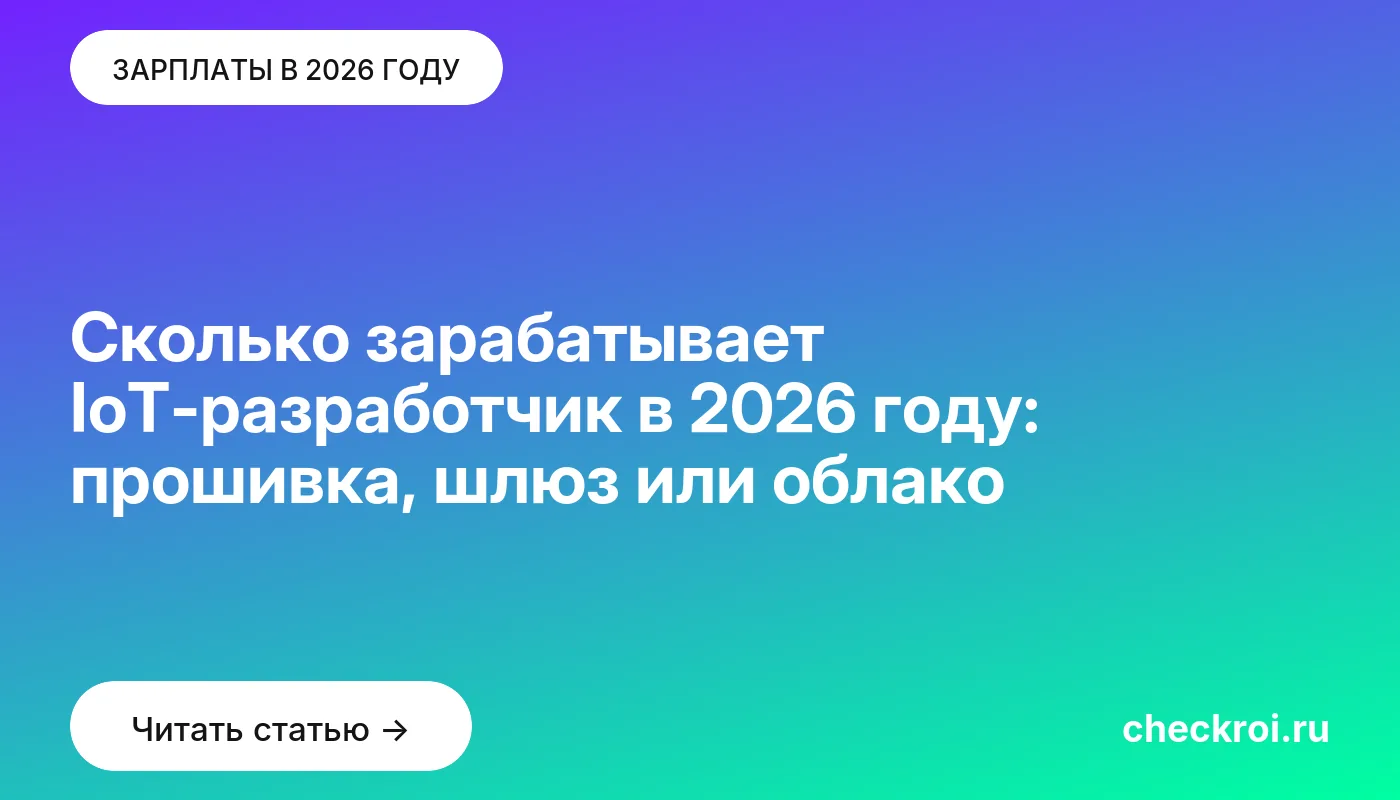 Статья: Сколько зарабатывает IoT-разработчик в 2026 году: прошивка, шлюз или облако Обложка: Сколько зарабатывает IoT-разработчик в 2026 году: прошивка, шлюз или облако