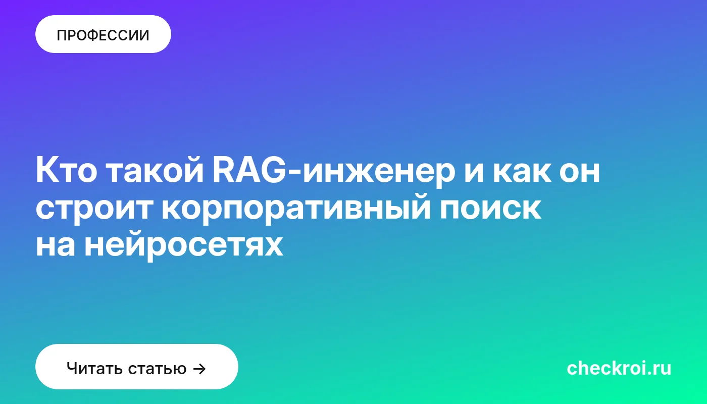 Обложка: Кто такой RAG-инженер и как он строит корпоративный поиск на нейросетях
