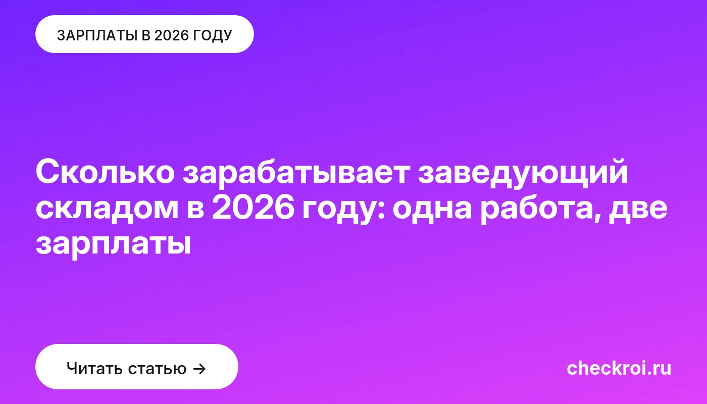 Обложка: Сколько зарабатывает заведующий складом в 2026 году: одна работа, две зарплаты