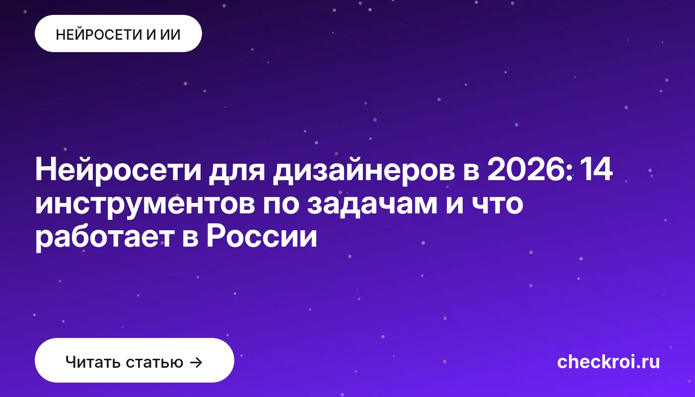 Обложка: Нейросети для дизайнеров в 2026: 14 инструментов по задачам и что работает в России