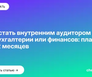Обложка: Как стать внутренним аудитором из бухгалтерии или финансов: план на 12 месяцев