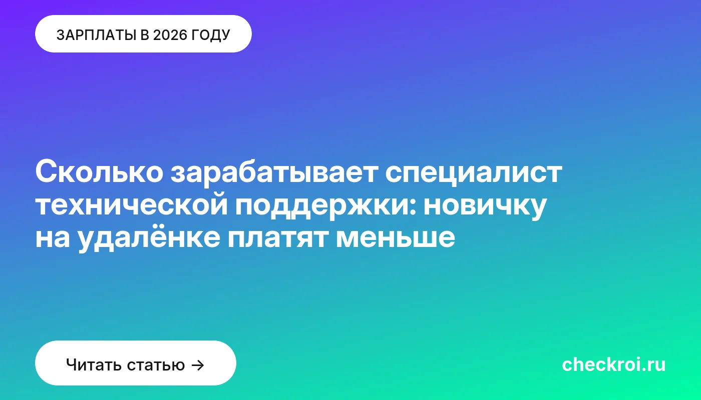 Обложка: Сколько зарабатывает специалист технической поддержки: новичку на удалёнке платят меньше