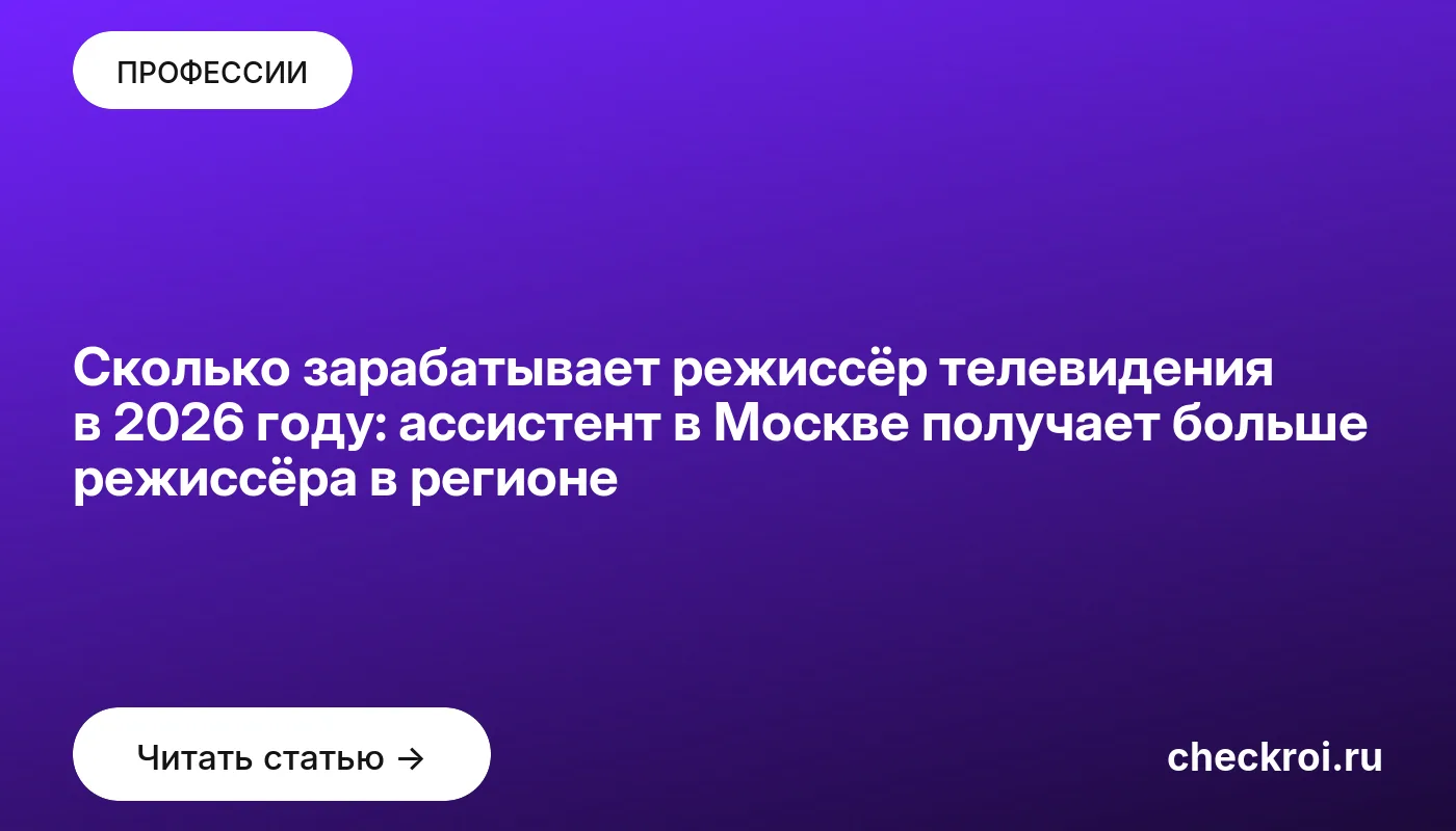 Обложка: Сколько зарабатывает режиссёр телевидения в 2026 году: ассистент в Москве получает больше режиссёра в регионе