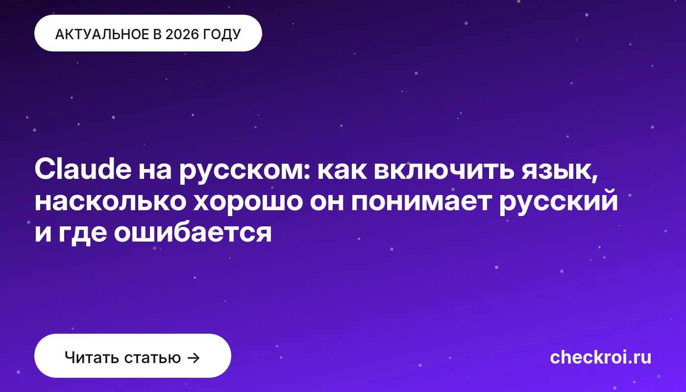 Обложка: Claude на русском: как включить язык, насколько хорошо он понимает русский и где ошибается