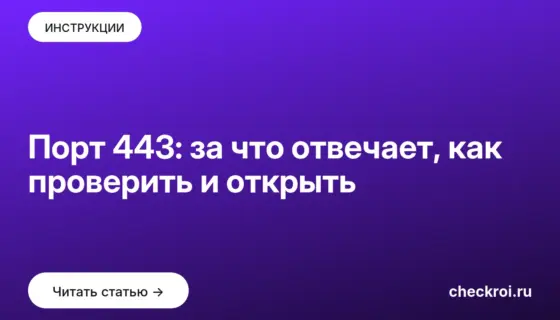 Обложка: Порт 443: за что отвечает, как проверить и открыть