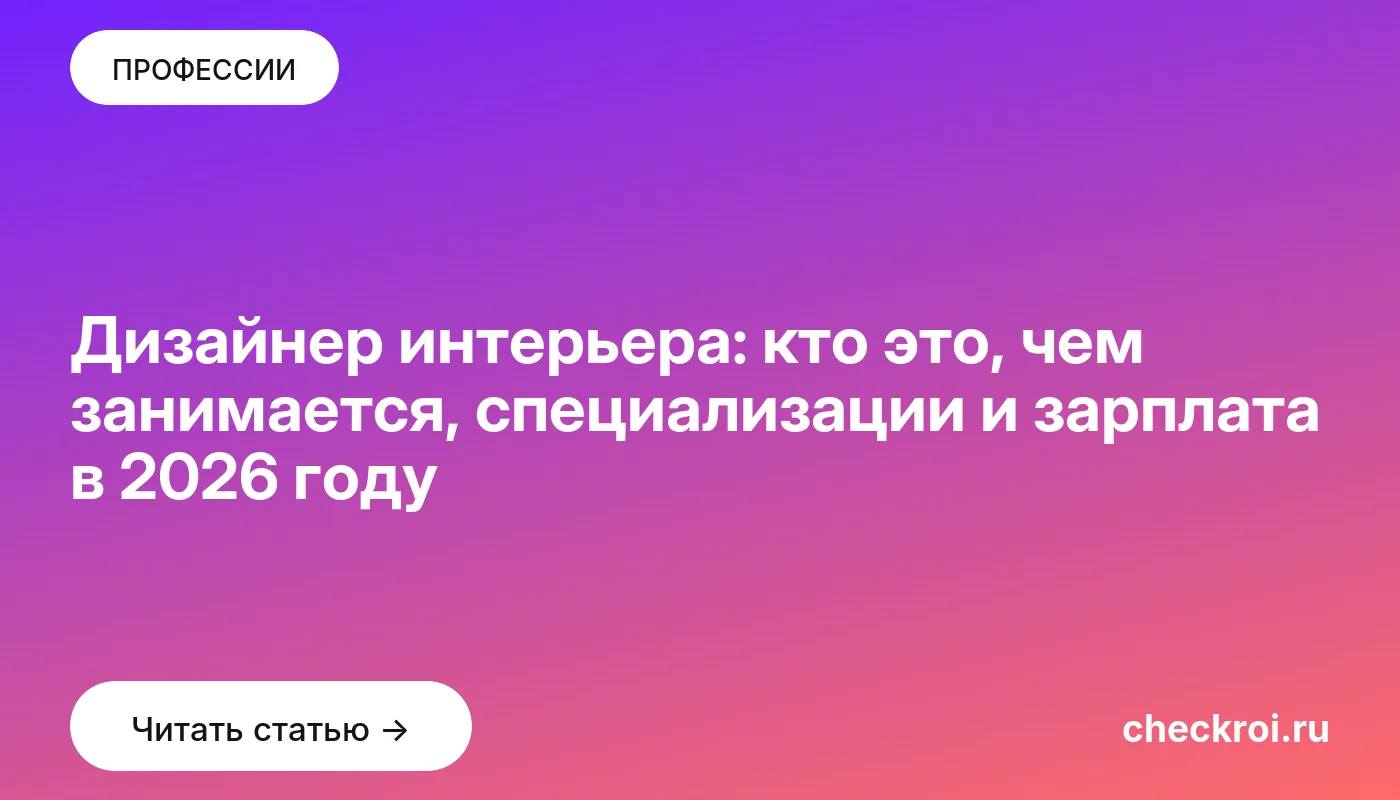 Обложка: Дизайнер интерьера: кто это, чем занимается, специализации и зарплата в 2026 году